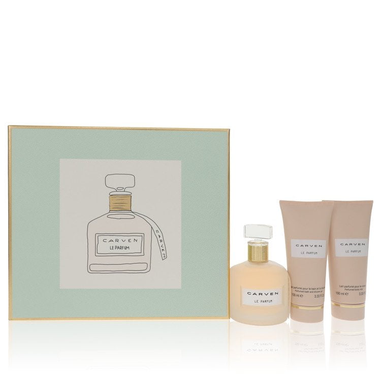 Carven Gift Set - 3.4 oz Eau De Parfum Spray + 3.4 oz Body Milk + 3.4 oz Shower Gel 3.4 oz Eau De Parfum Spray + 3.4 oz Body Milk + 3.4 oz  Shower Gel Carven Le Parfum Gift Set By Carven